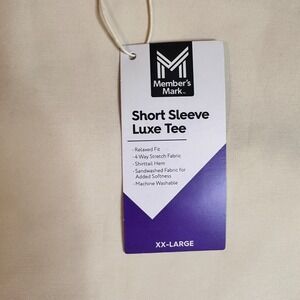 Member's Mark Luxe Short Sleeve Tee Almond Neutral Beige XXL‎ NWT